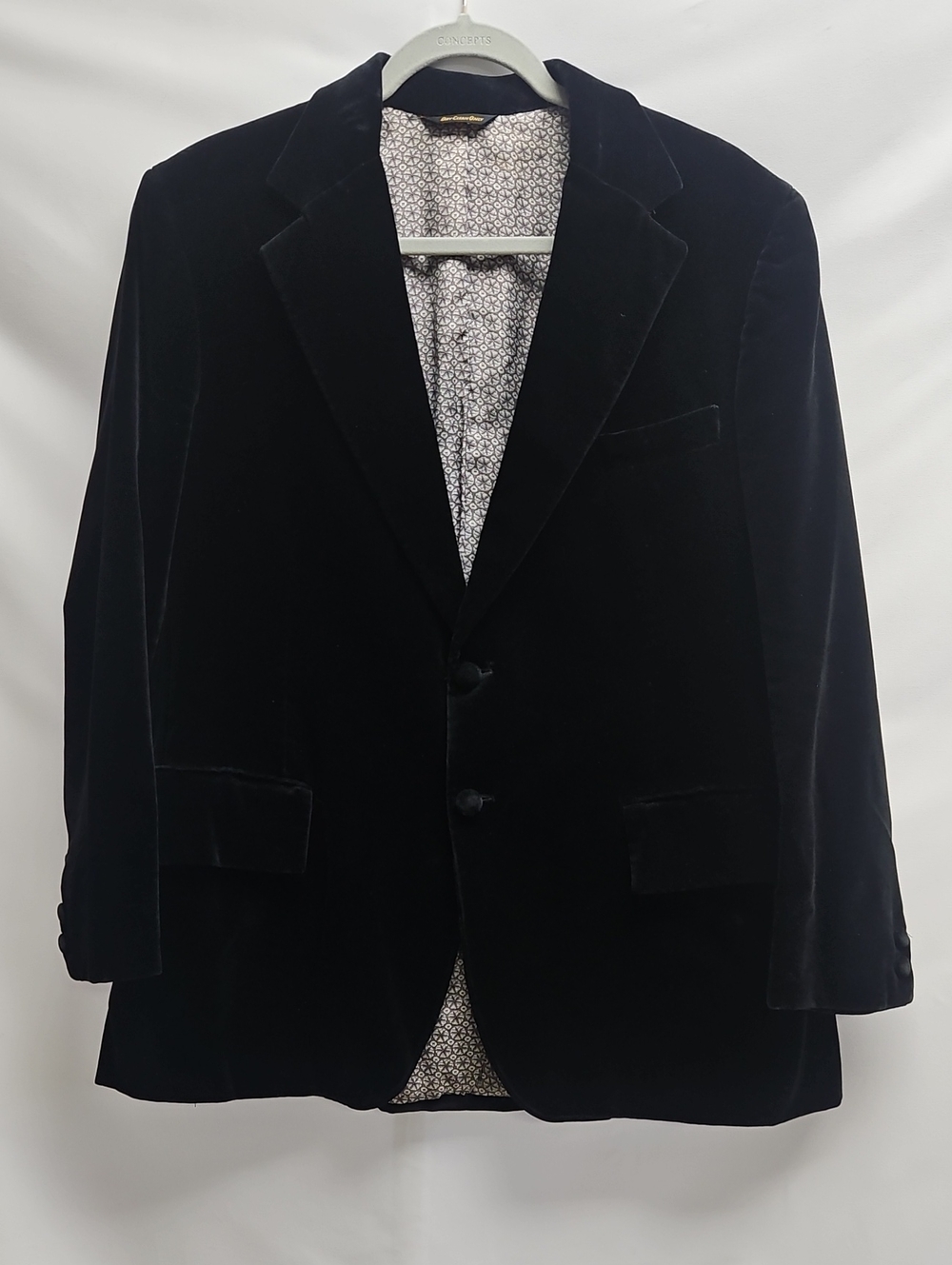 Vintage Giorgio Beverly Hills Black Velvet Blazer Dunhill Tailors Mens 42R